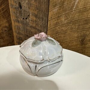 Vintage Thames Lusterware Opalescent Japan Hand Painted  Porcelain Trinket Box